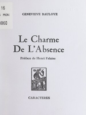 cover image of Le charme de l'absence
